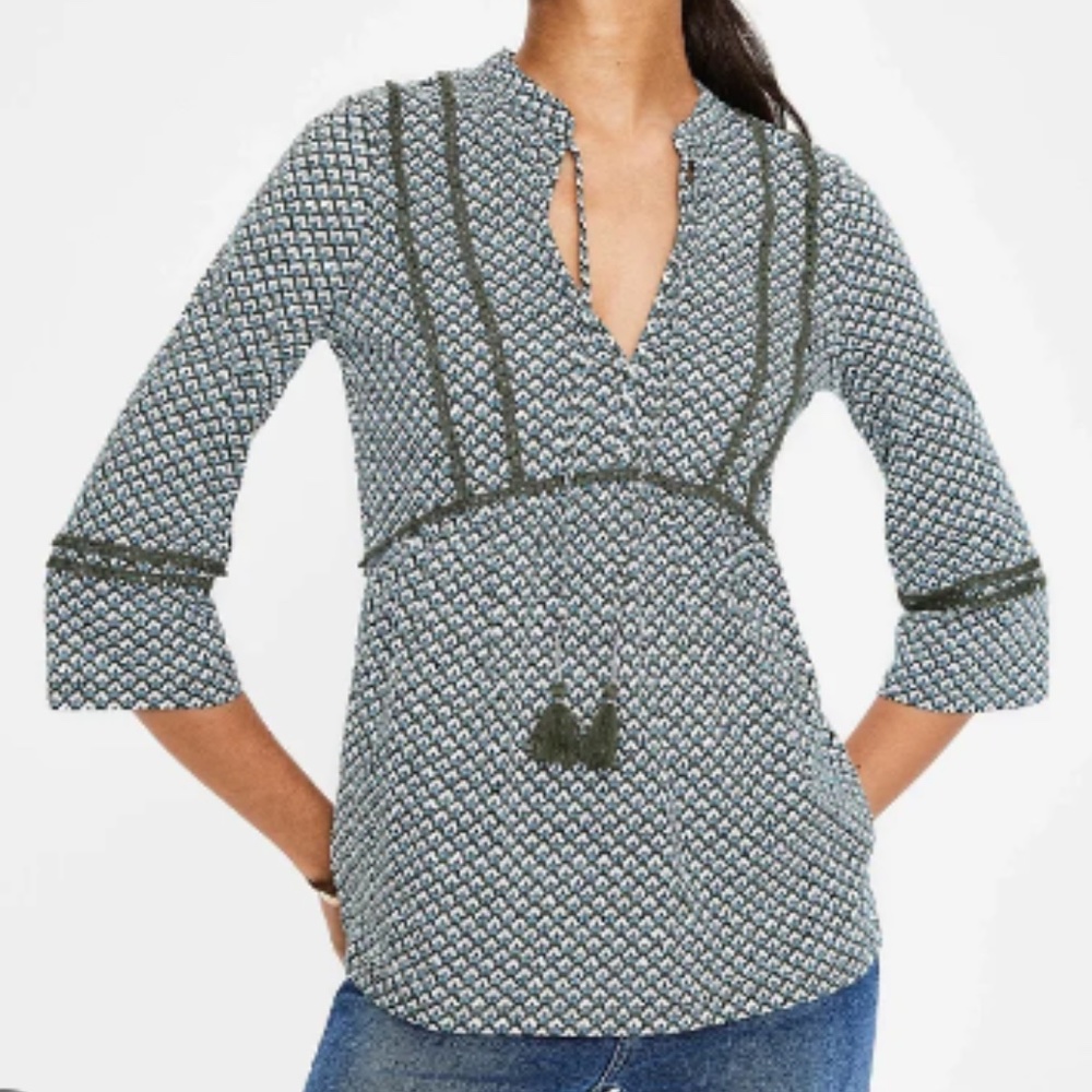 Boden Gemma Jersey Peasant Top Sz 6